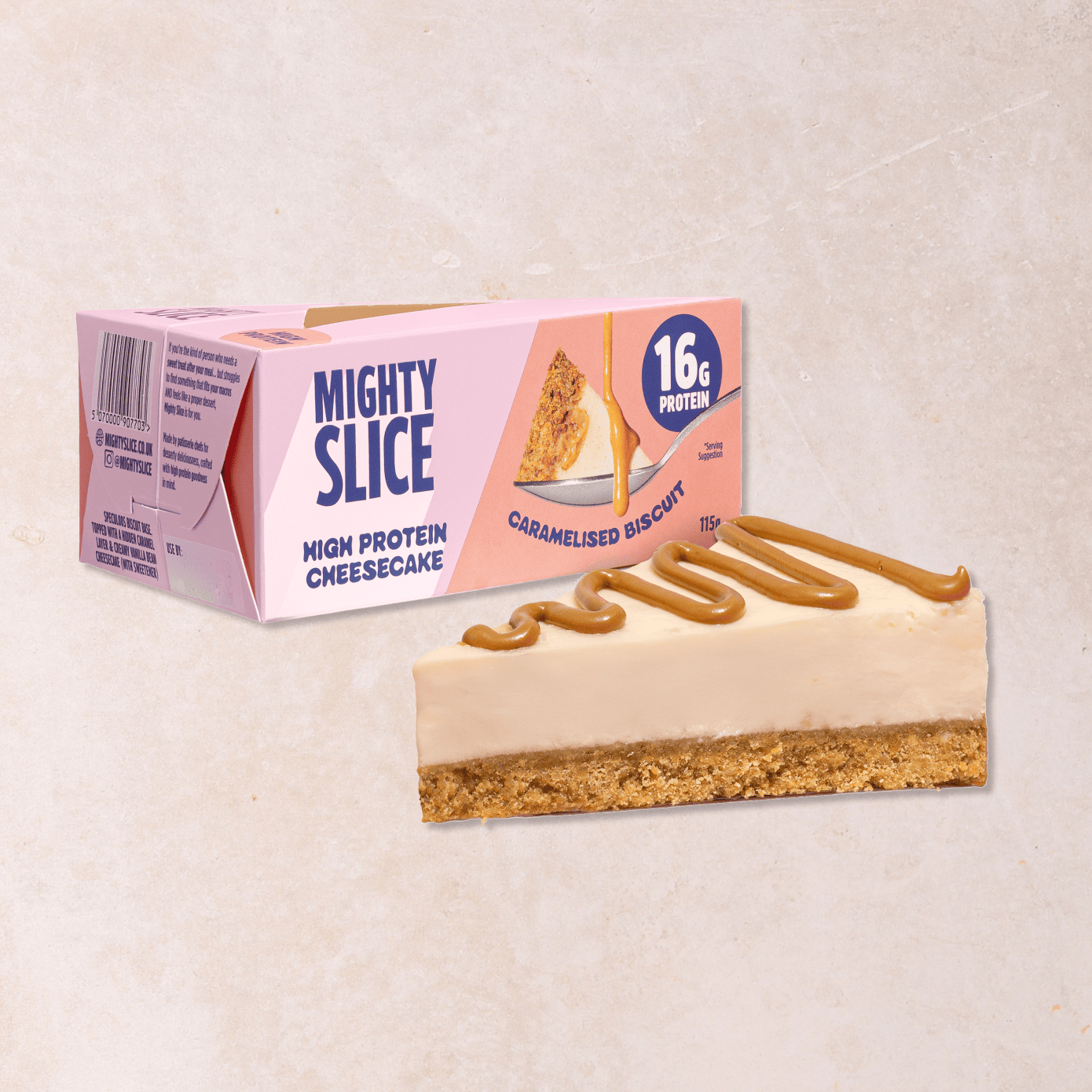 Mighty Slice High Protein Cheesecake - Caramelised Biscuit