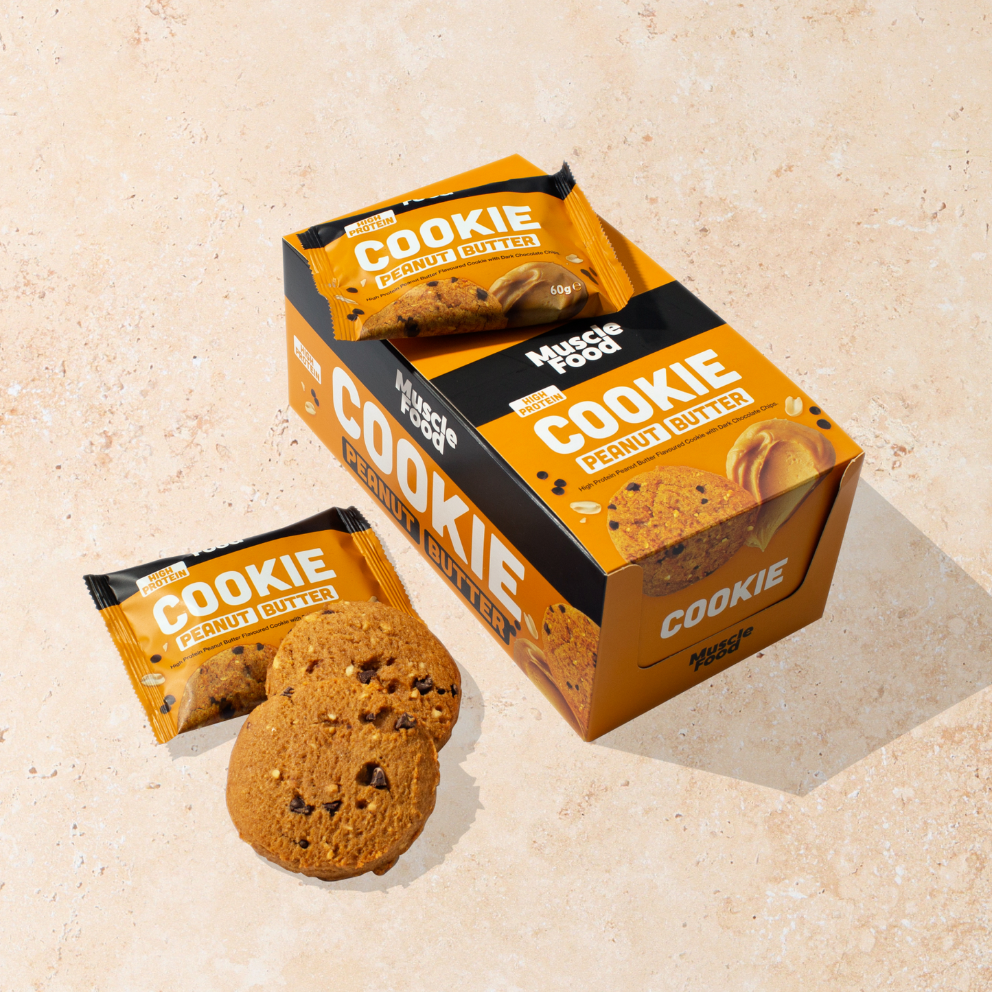 12 x 60g MuscleFood Peanut Protein Cookies