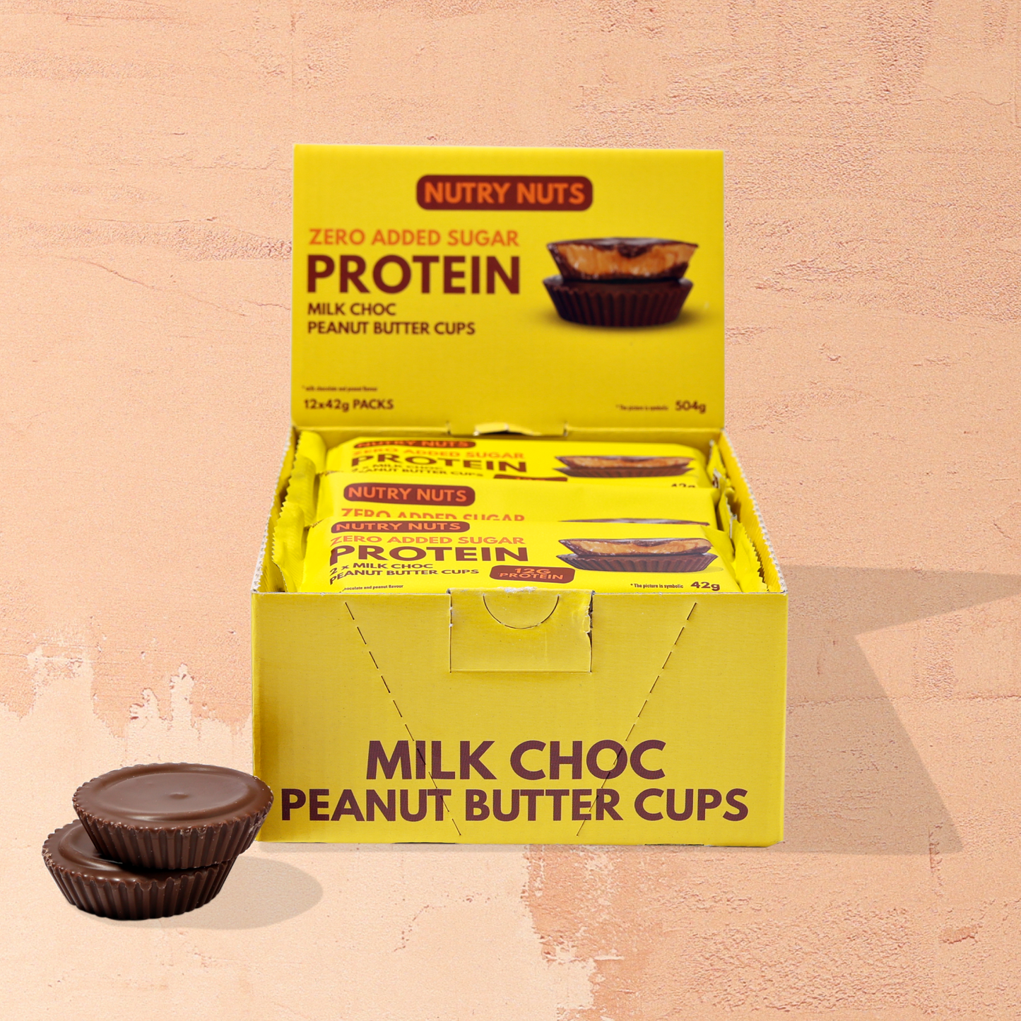 12 x Nutry Nuts Zero Added Sugar Protein Nut Butter Cups - Milk Choc