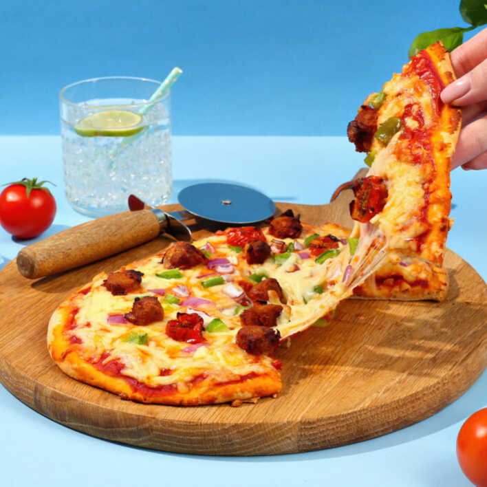 High Protein Spicy Meatball Pizza