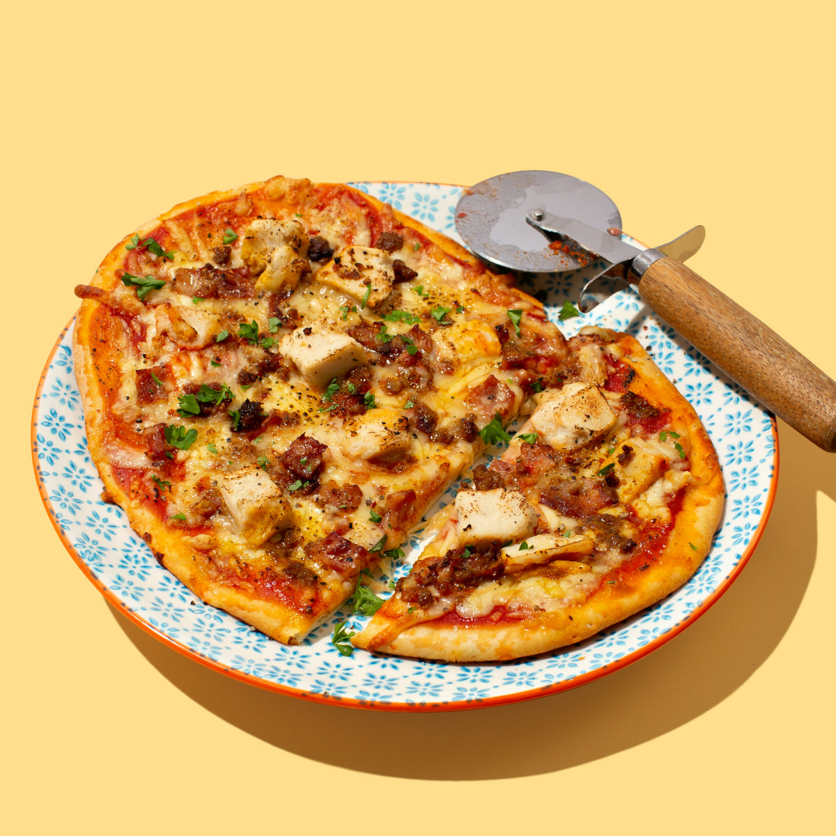 High Protein Mighty Meaty Pizza