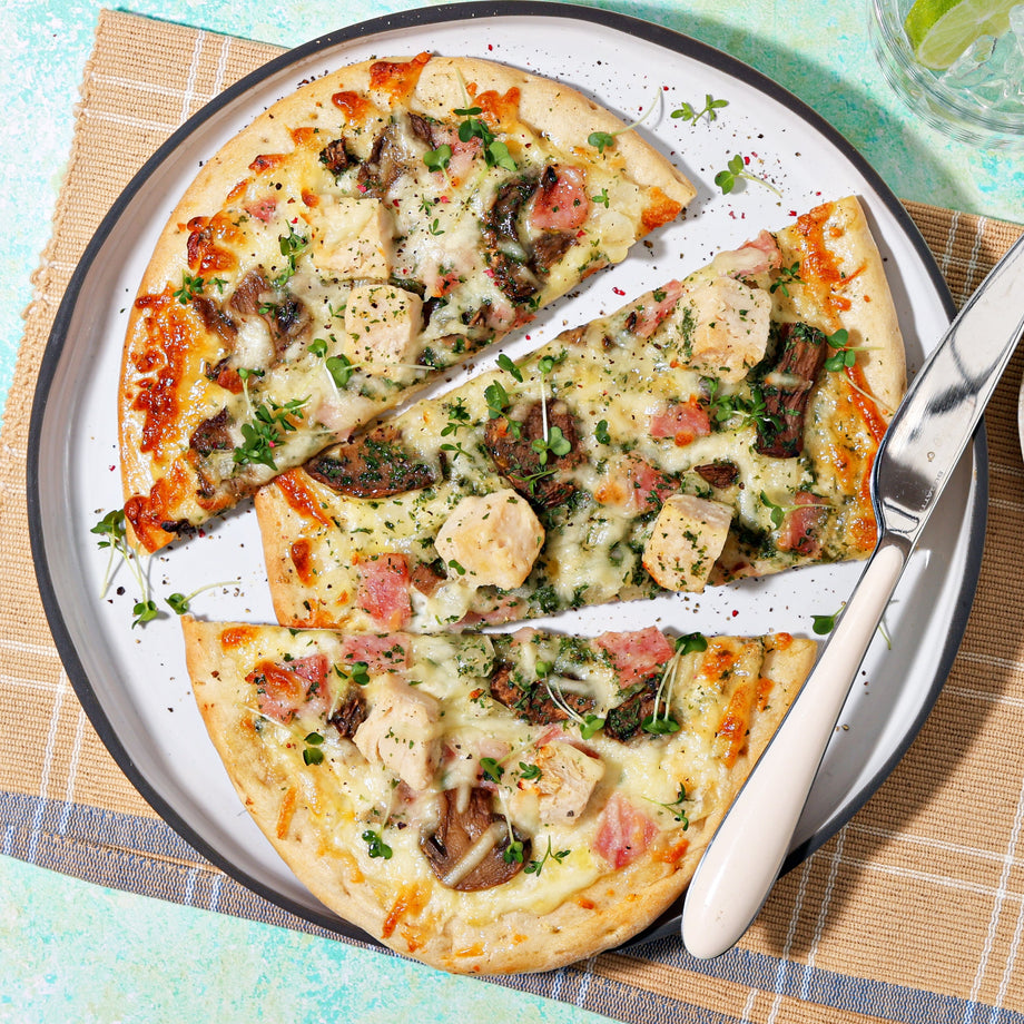 High Protein Carbonara Pizza