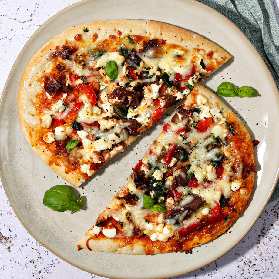 High Protein Goats Cheese Pizza