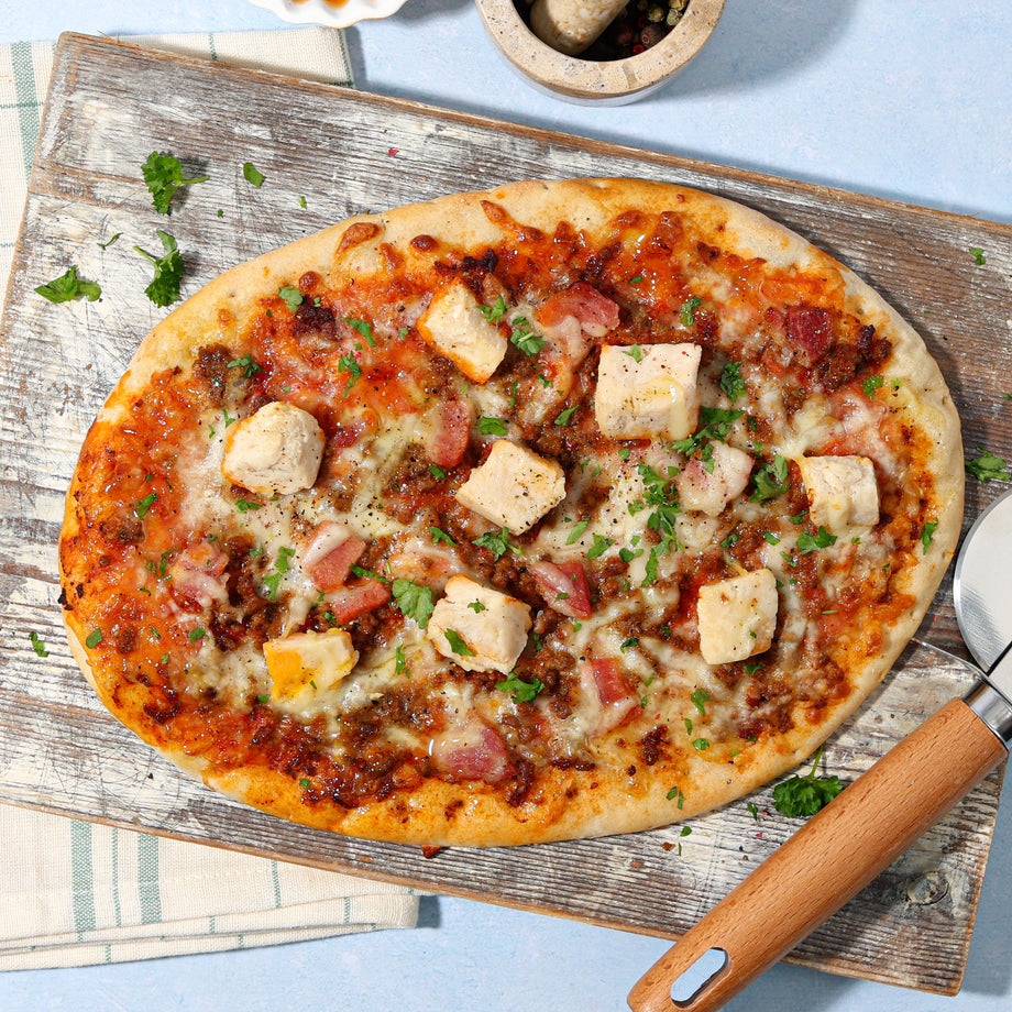 High Protein Mighty Meaty Pizza