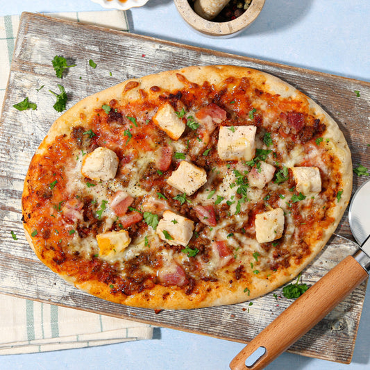 High Protein Mighty Meaty Pizza