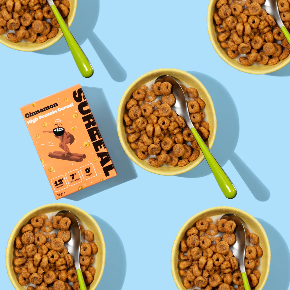 5 x 35g Surreal High Protein Cereal Cinnamon Flavour Prepped Pots