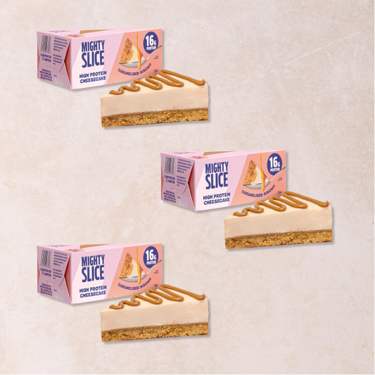 3x Mighty Slice High Protein Cheesecake - Caramelised Biscuit