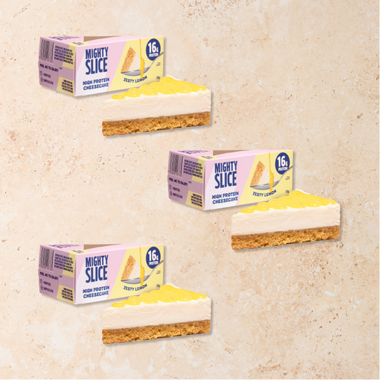 3x Mighty Slice High Protein Cheesecake - Zesty Lemon