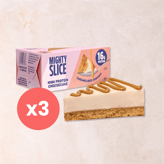 3x Mighty Slice High Protein Cheesecake - Caramelised Biscuit